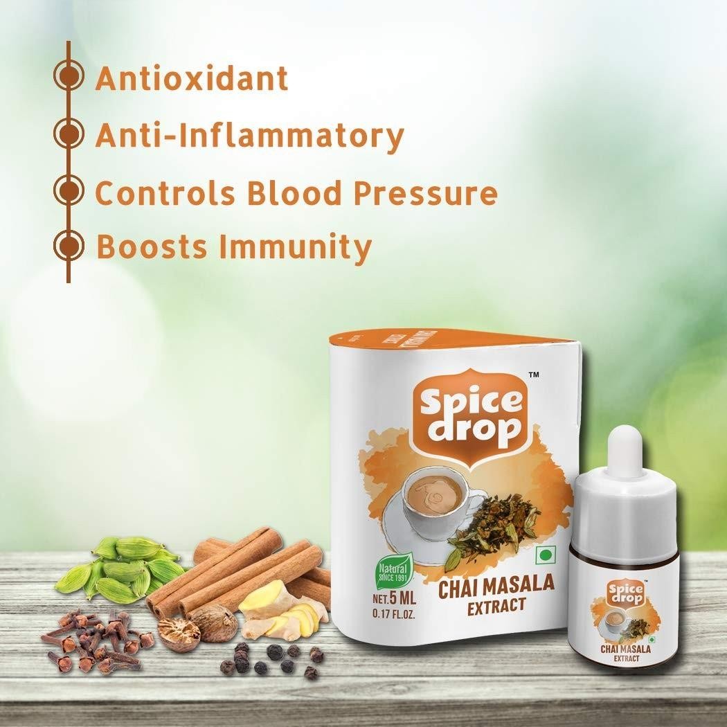 Spice Drop Chai Masala Extract ardamom, Ginger & Black Pepper 5ML – 1 drop/cup