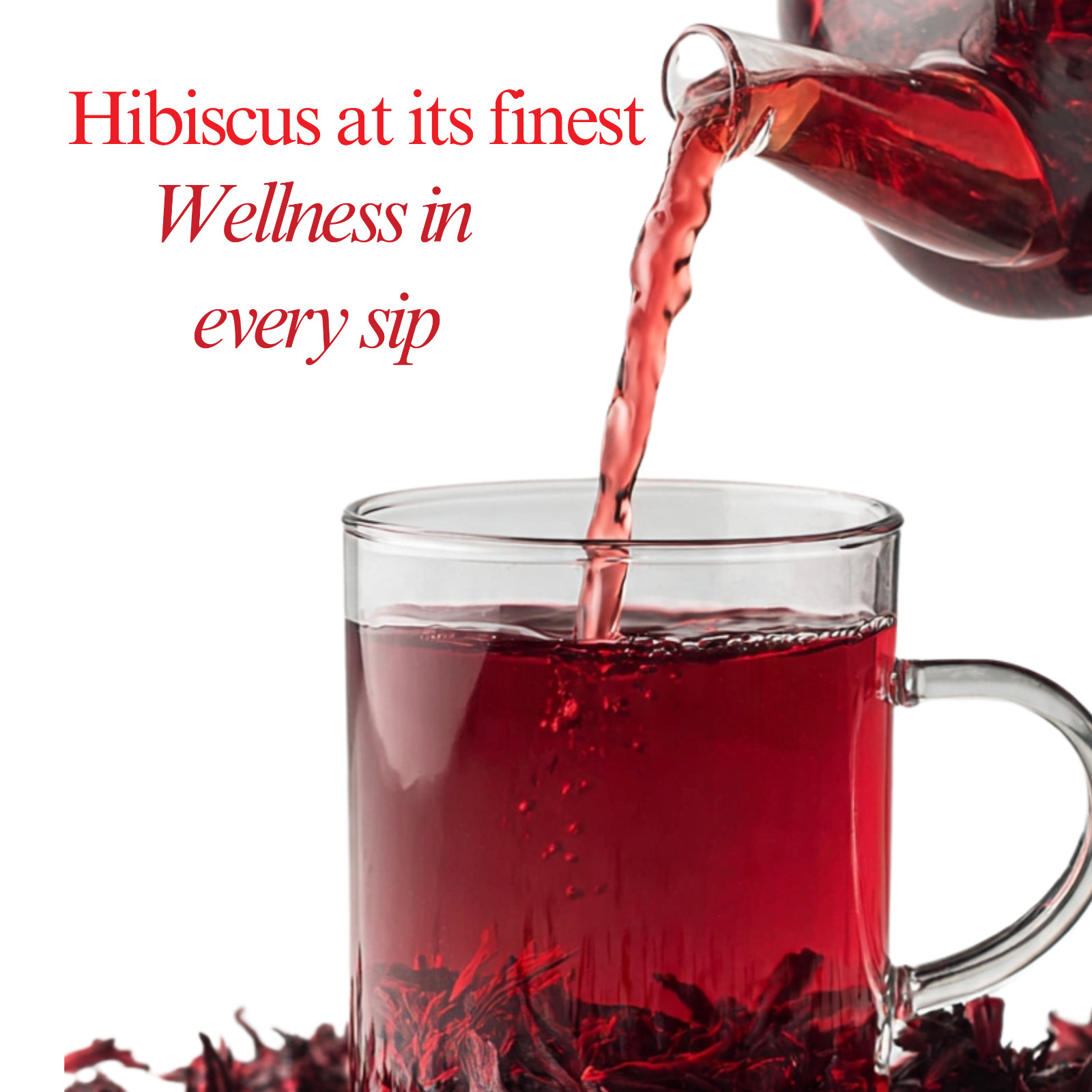 Hibiscus Flowers Tea, Pure Premium Hibiscus Tea, Caffeine Free Jamaica Tea
