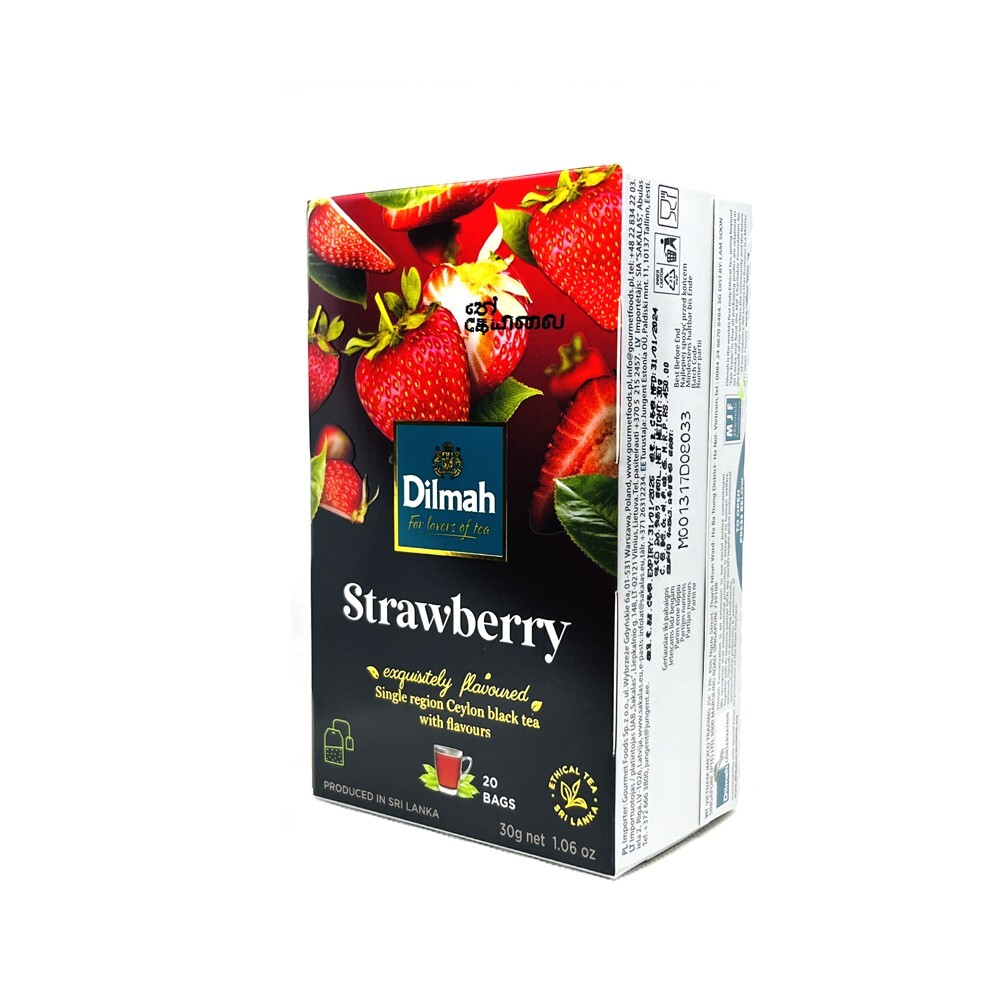 Dilmah Strawberry Flavored Ceylon Black Tea – 20 Tea Bags X 6 Packs