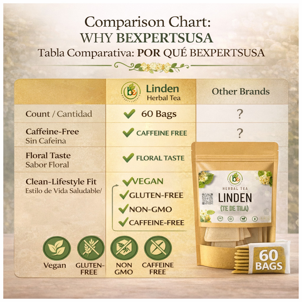 Tila Té (Linden Tea) – 60 Tea Bags – 100% Natural, Vegan, Herbal – Caffeine-Free