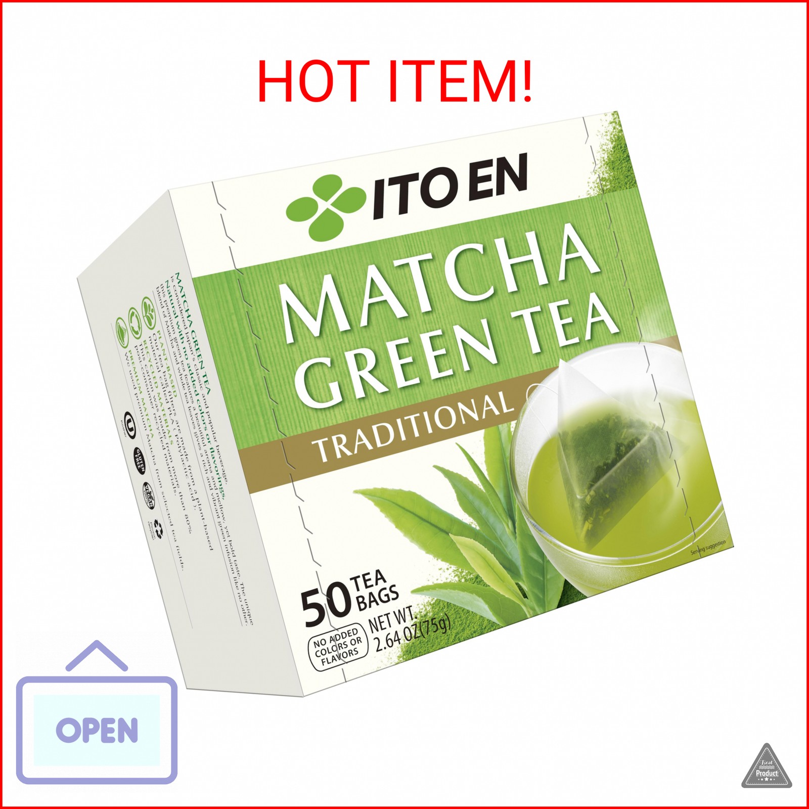 Ito En Traditional Matcha Green Tea 50 Count Zero Calories, Caffeinated
