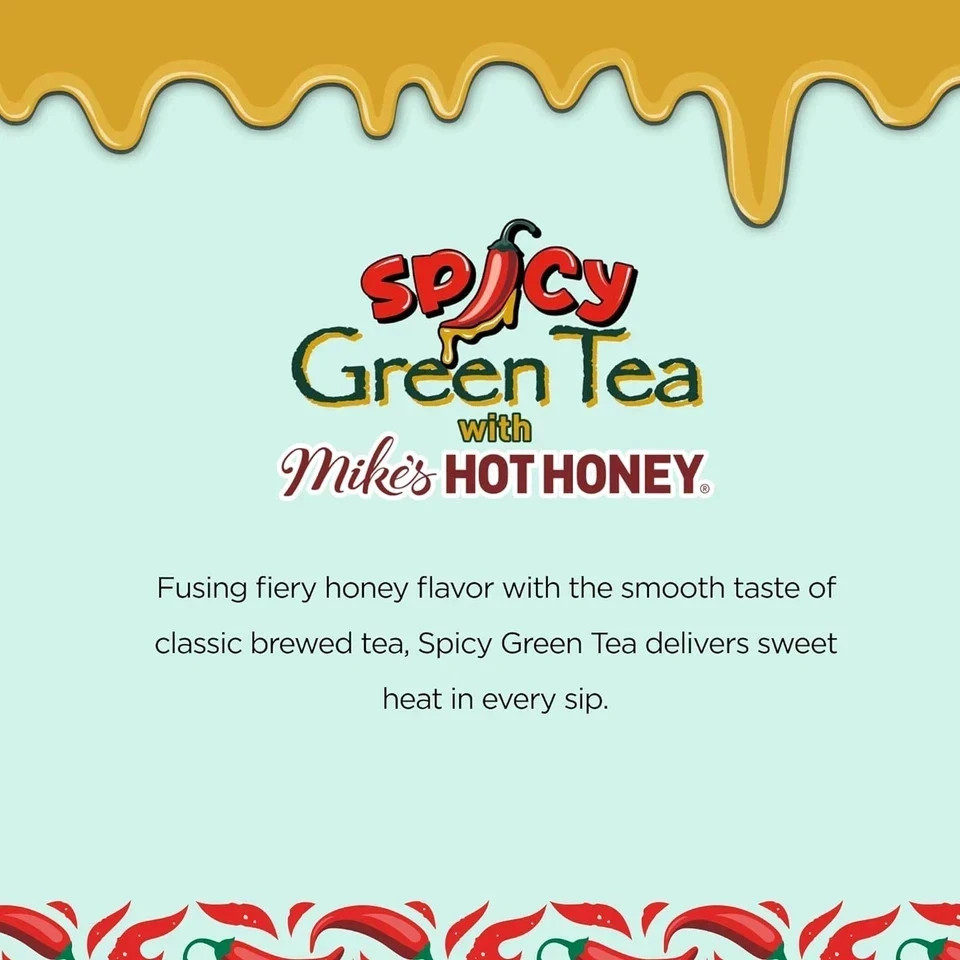 AriZona Spicy Green Tea with Mikes Hot Honey – Big Can, 22 Fl Oz (Pack of 24)