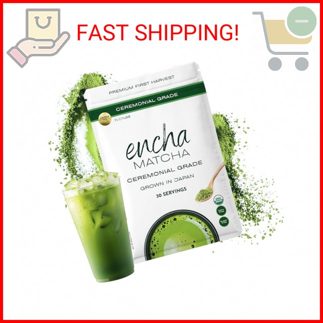 Encha Matcha – Ceremonial Grade Matcha Powder, Organic First Harvest Japanese Gr