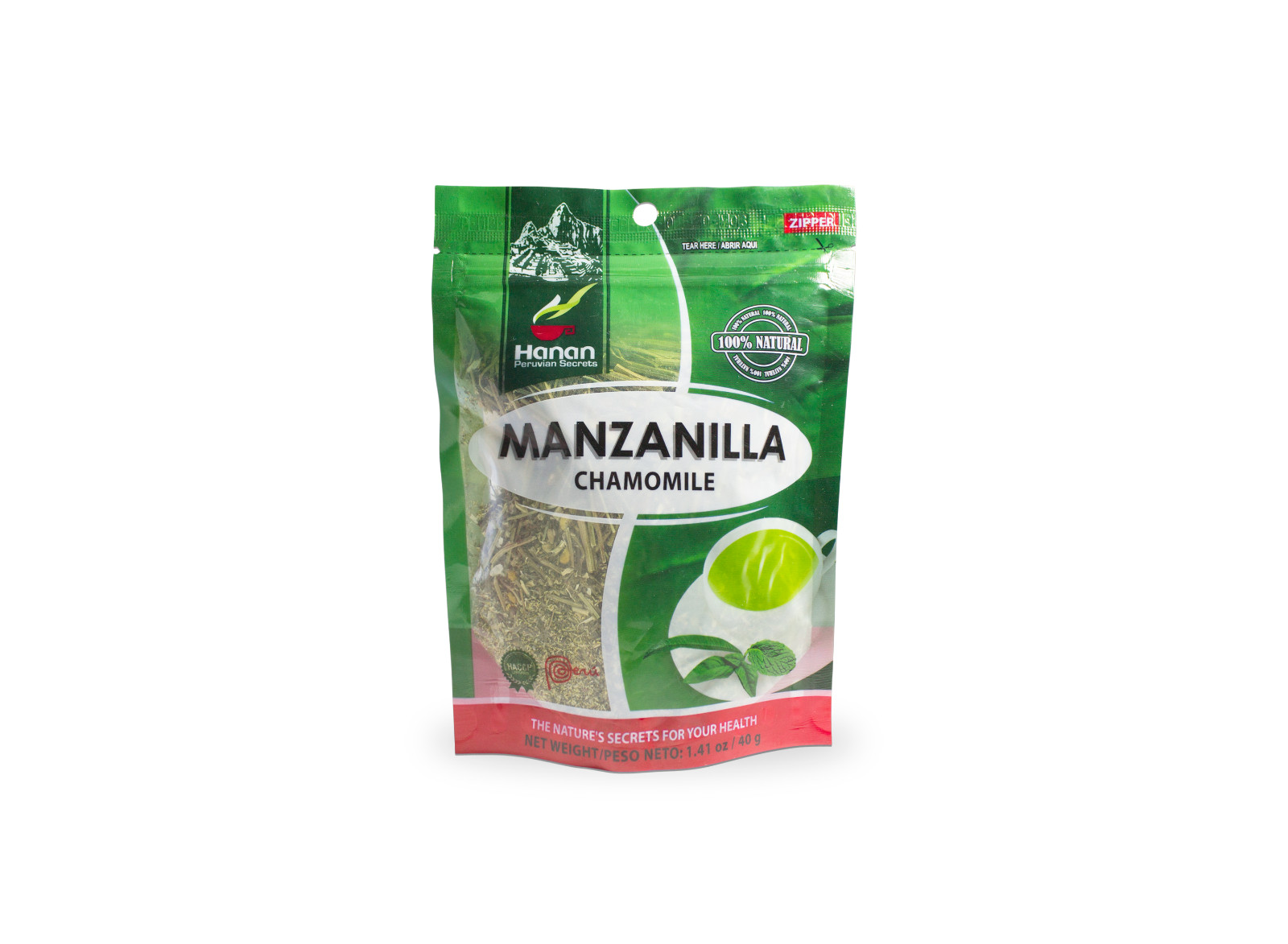 Hanan Peruvian Secrets Manzanilla Herbal Tea | 100% Natural Chamomile | 1.41oz