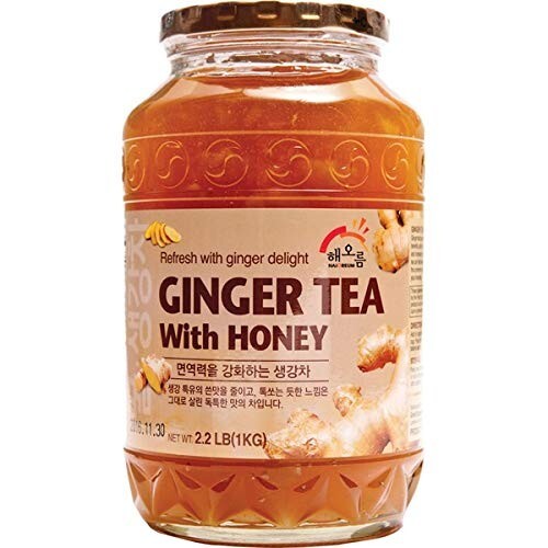 Ginger Tea w/ Honey Refresh Korean Herbal Tea Ginger_ 2 Glass Jars 2.2 lbs each
