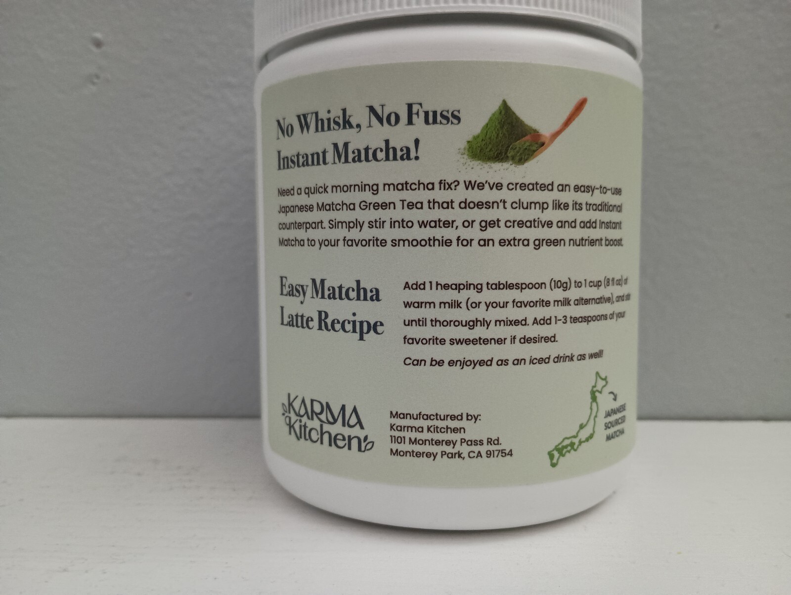 Karma Kitchen Instant Matcha 6 Oz Premium Japanese Green Tea