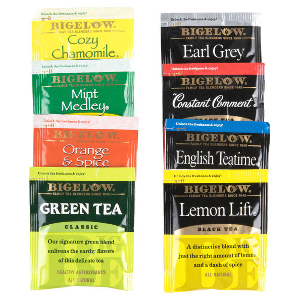 Bigelow Tea Bag Variety Tray Packs – 64/Box (select type)