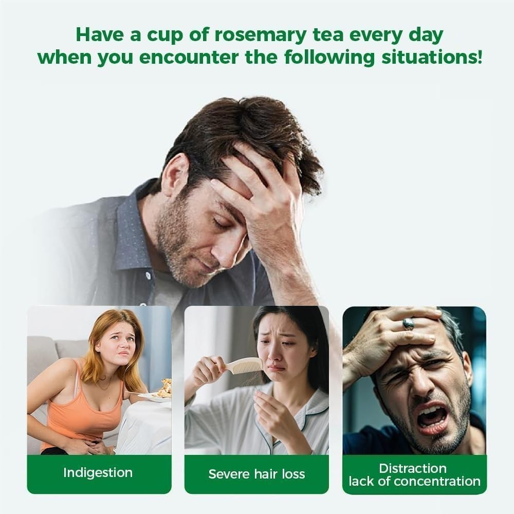 60 Count Premium Rosemary Leaf Tea Bags – 100% Pure Natural Rosemary Leaves