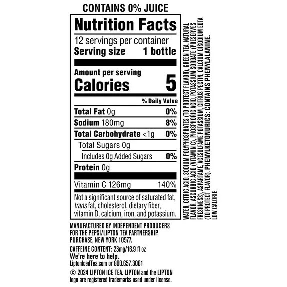 Lipton Raspberry White Tea, 16.9 Fl Oz Bottles (Pack of 12)