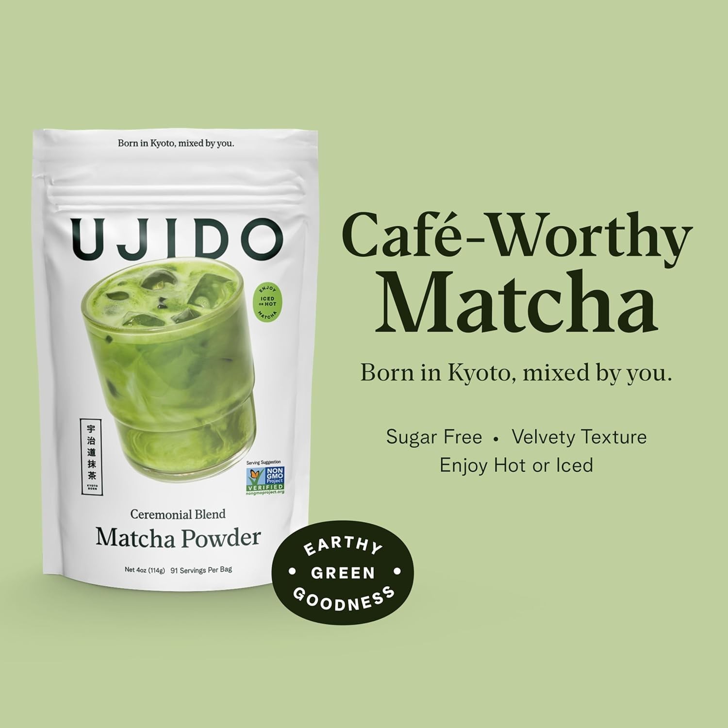 Ujido The Path of Zen Japanese Matcha Green Tea Powder Ceremonial Blend (4 OZ)
