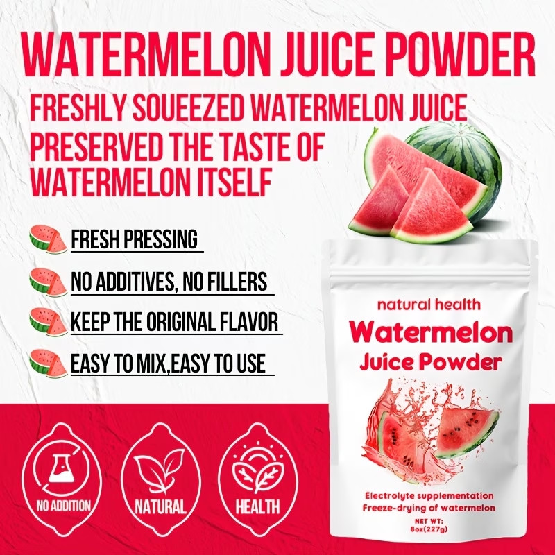 Natural Watermelon Juice Powder Vitamin C Allergen-Free Rich in Electrolytes