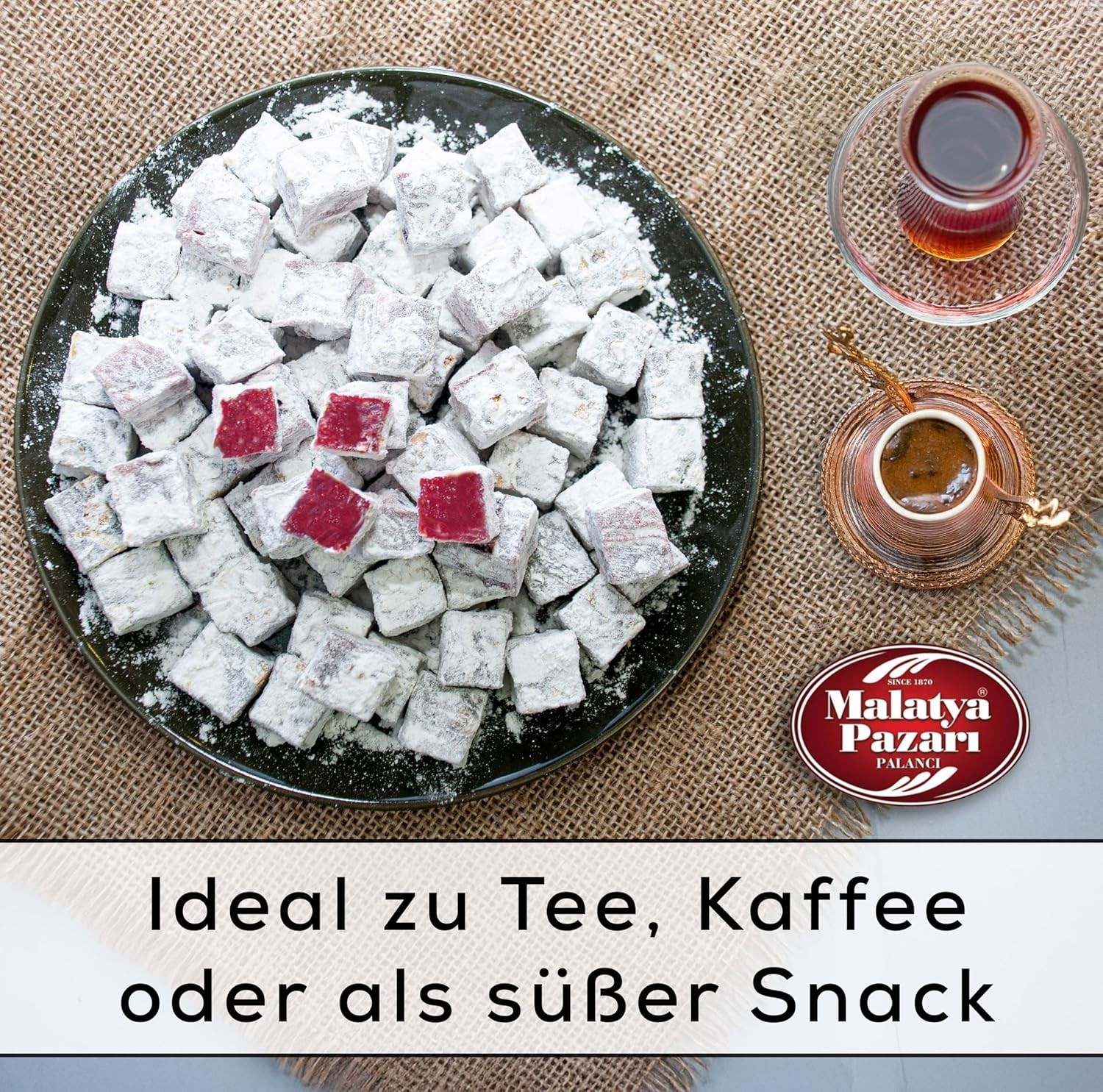 Malatya Pazarı Rose Turkish Delight – Soft, Chewy & Fragrant Gourmet Lokum C…