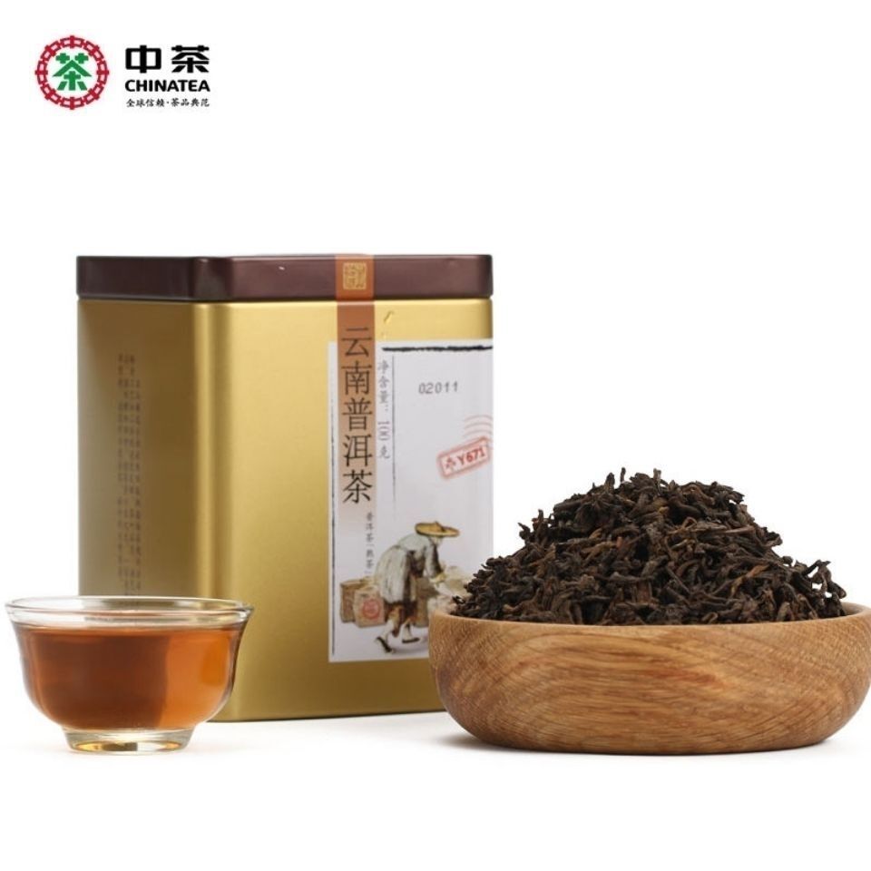 ChinaTea Brand Classic Y671 Yunnan Pu’er Tea Pu-erh Ripe Tea Loose Tea 100g Tin