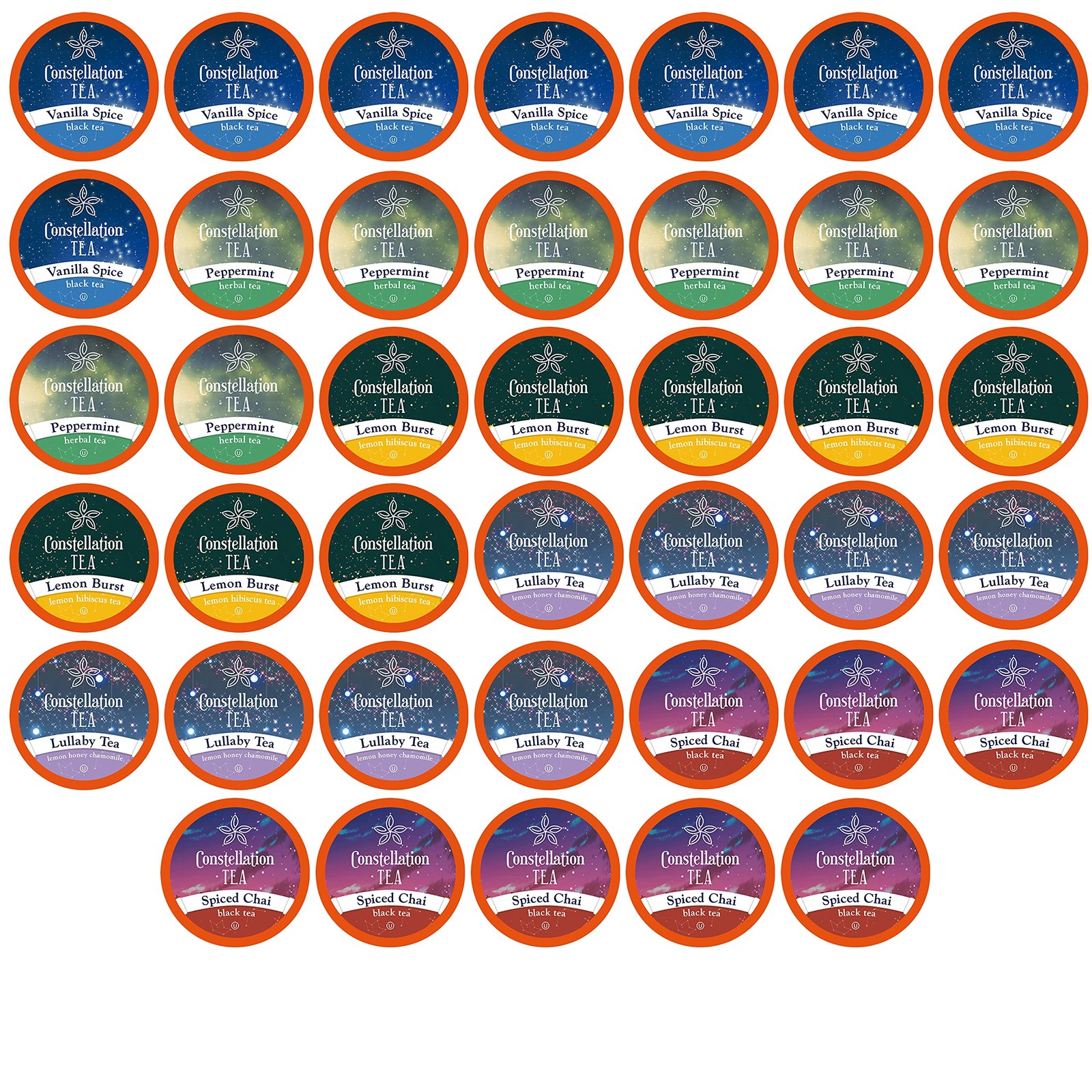 Constellation Tea Assorted Variety Pack Sampler Tea Pods Compatible with K Cu…