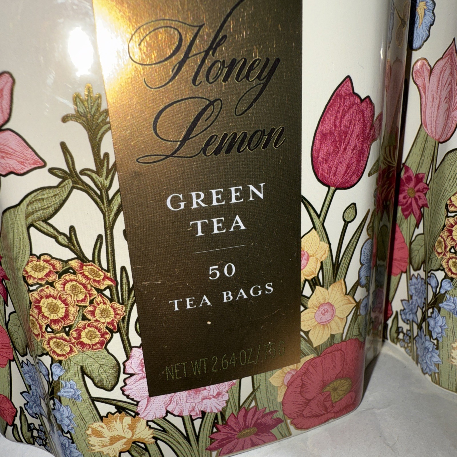 WILLIAM & SPENCE 🫖 HONEY LEMON 🍋 GREEN TEA 🫖 100 tea bags-2 tins BB:02/2028
