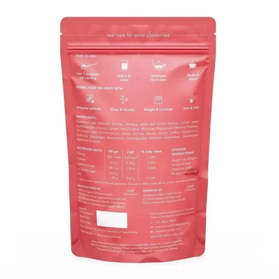 The Basics PCOS Tea 60g Free Shipping World Wide