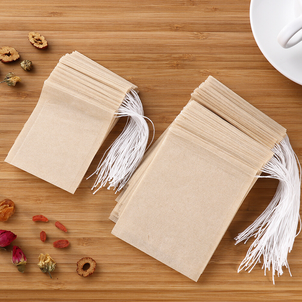100Pcs Paper Tea Strainer Bag Unbleached Empty Infuser Sachets