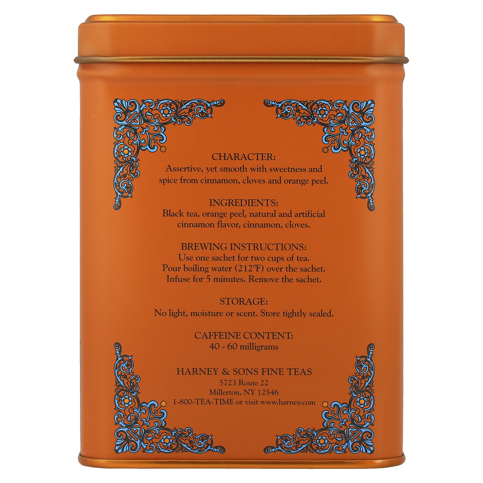 Black Tea With Warming Spices, Hot Cinnamon Sunset, 20 Tea Sachets, 1.4 oz (40