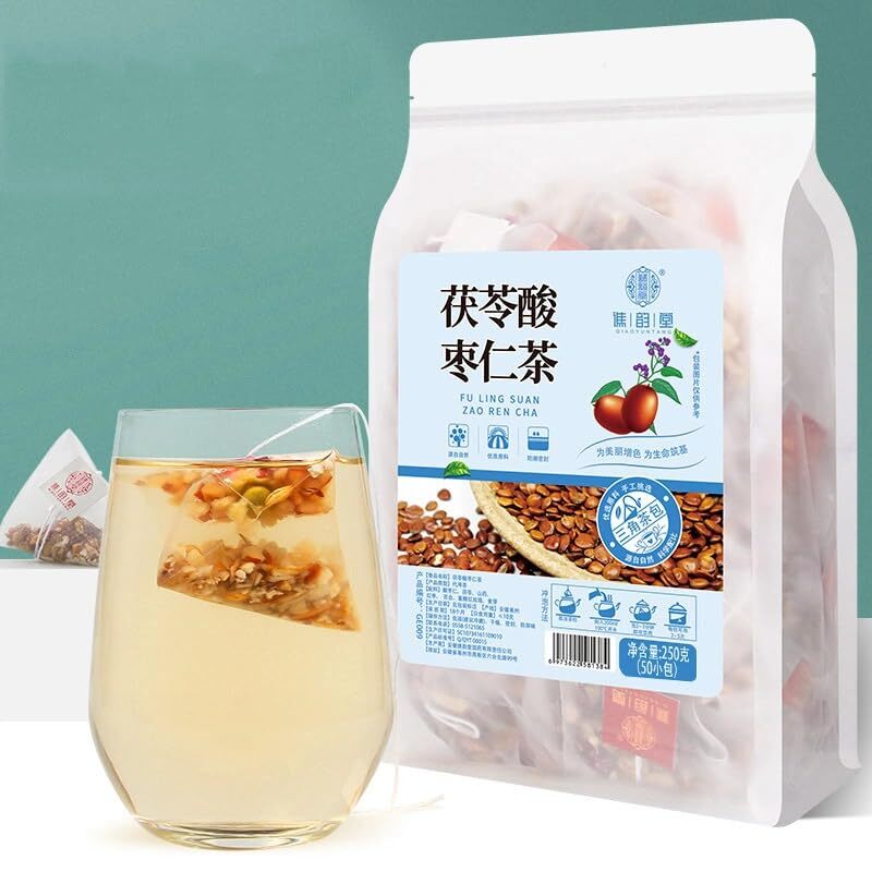 Poria Cocos Sour Jujube Kernel Tea 8.81oz (250g,5gx50pack) Health Care Mixed Tea