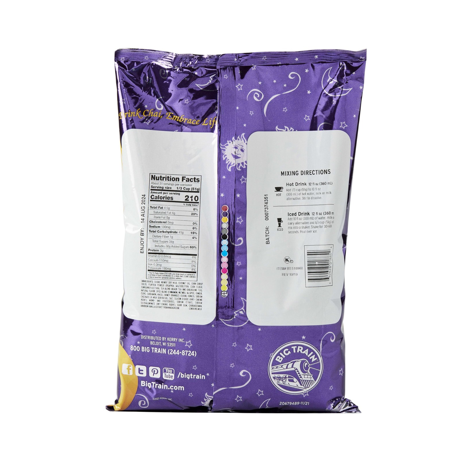 Pumpkin Pie Chai Tea Latte Beverage Mix, 3.5 Pound (Pack of 4)