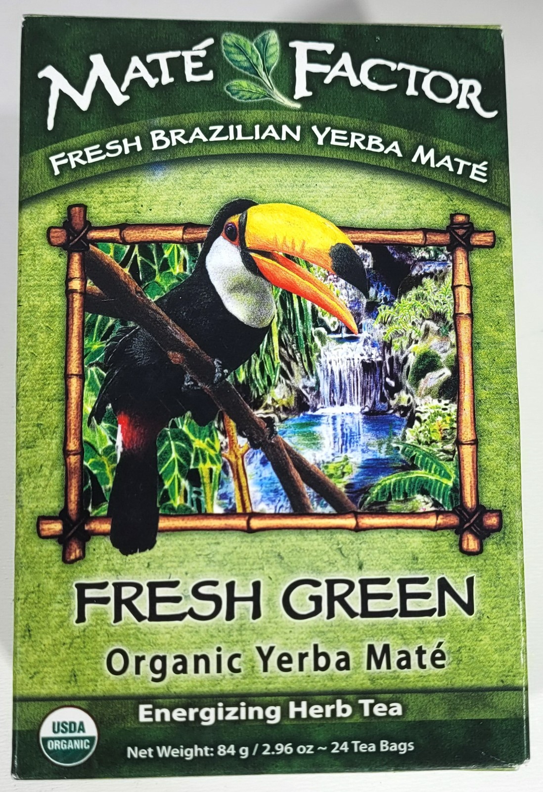 Two Boxes Organic Yerba Mate, Fresh Green, 24 Tea Bags Per Box, 2.96 oz (84 g)