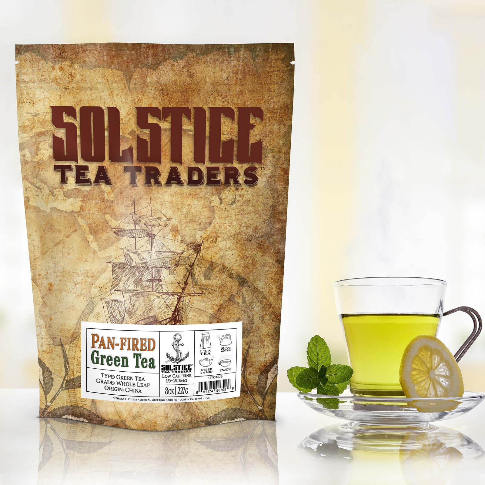 Pan-fired Green Tea Loose Leaf 8oz, Makes 100+ Cups of Tea Chinese Origin