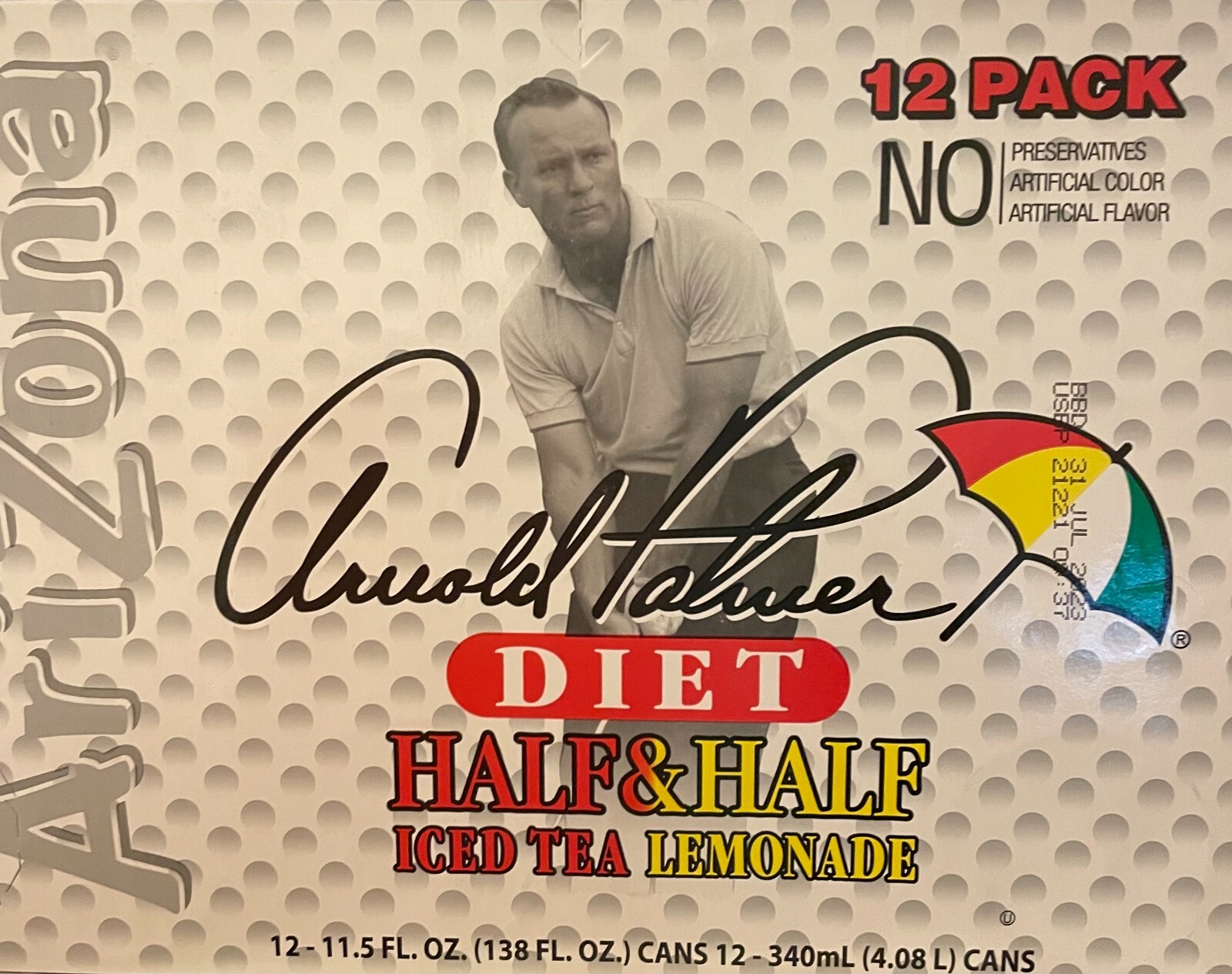 Arizona Arnold Palmer Diet Iced Tea Lemonade 11.5 Oz Cans (Pack Of 12)