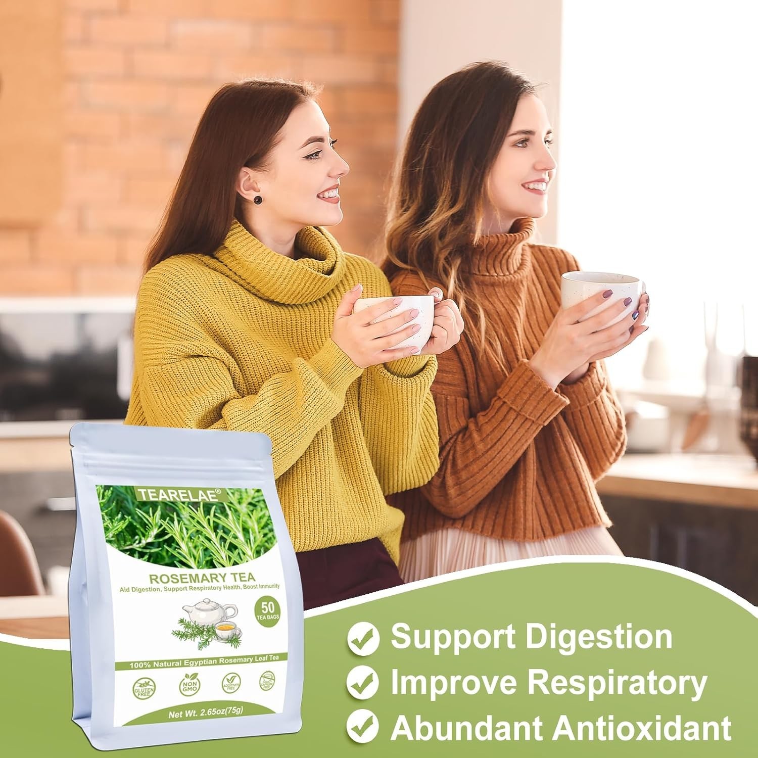Rosemary Tea – 1.5g x 50 Count Bags – Boost Immune & Digestive Health