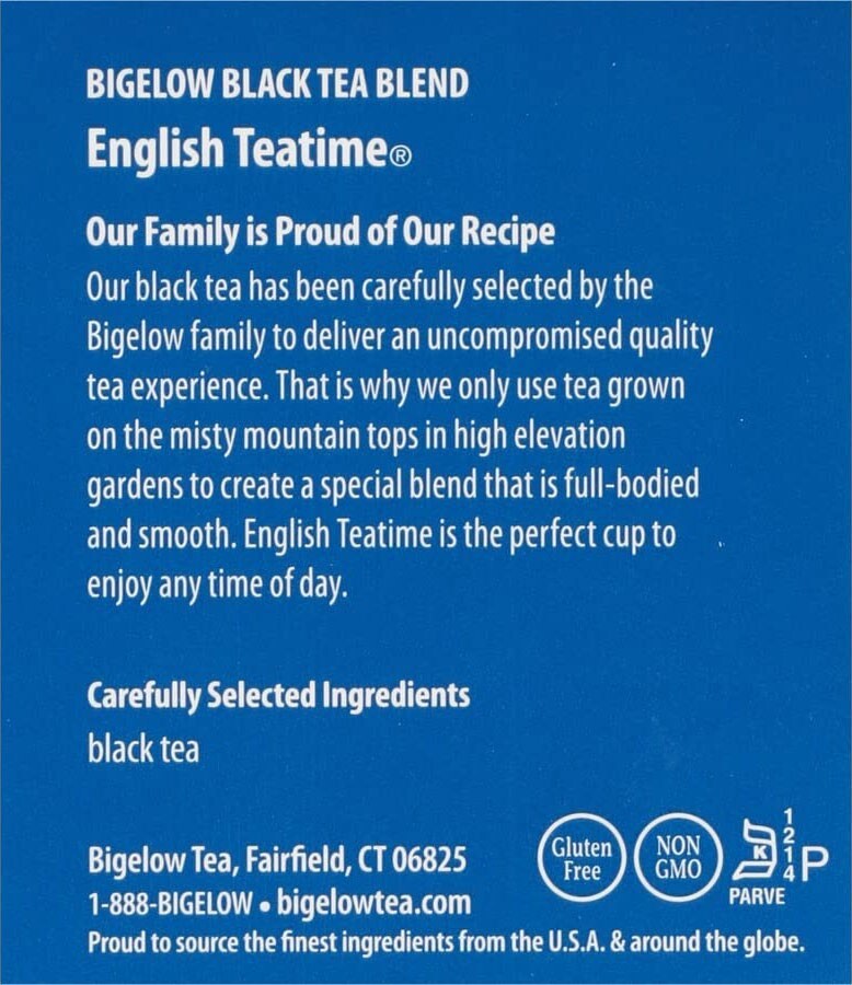 Bigelow English Teatime Black Tea – 20 tea bags