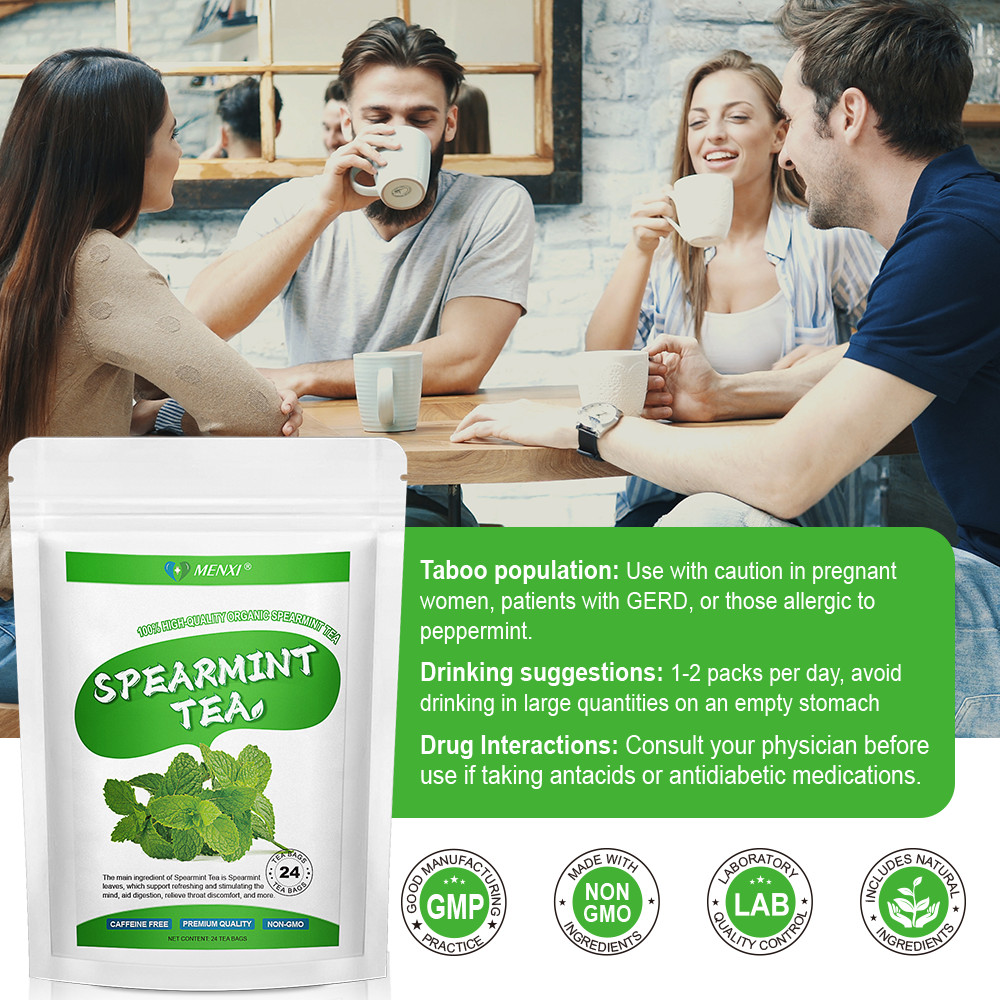 Organic Spearmint Tea Bags – 24 Count (Plant-Based Pyramid Tea Bags)