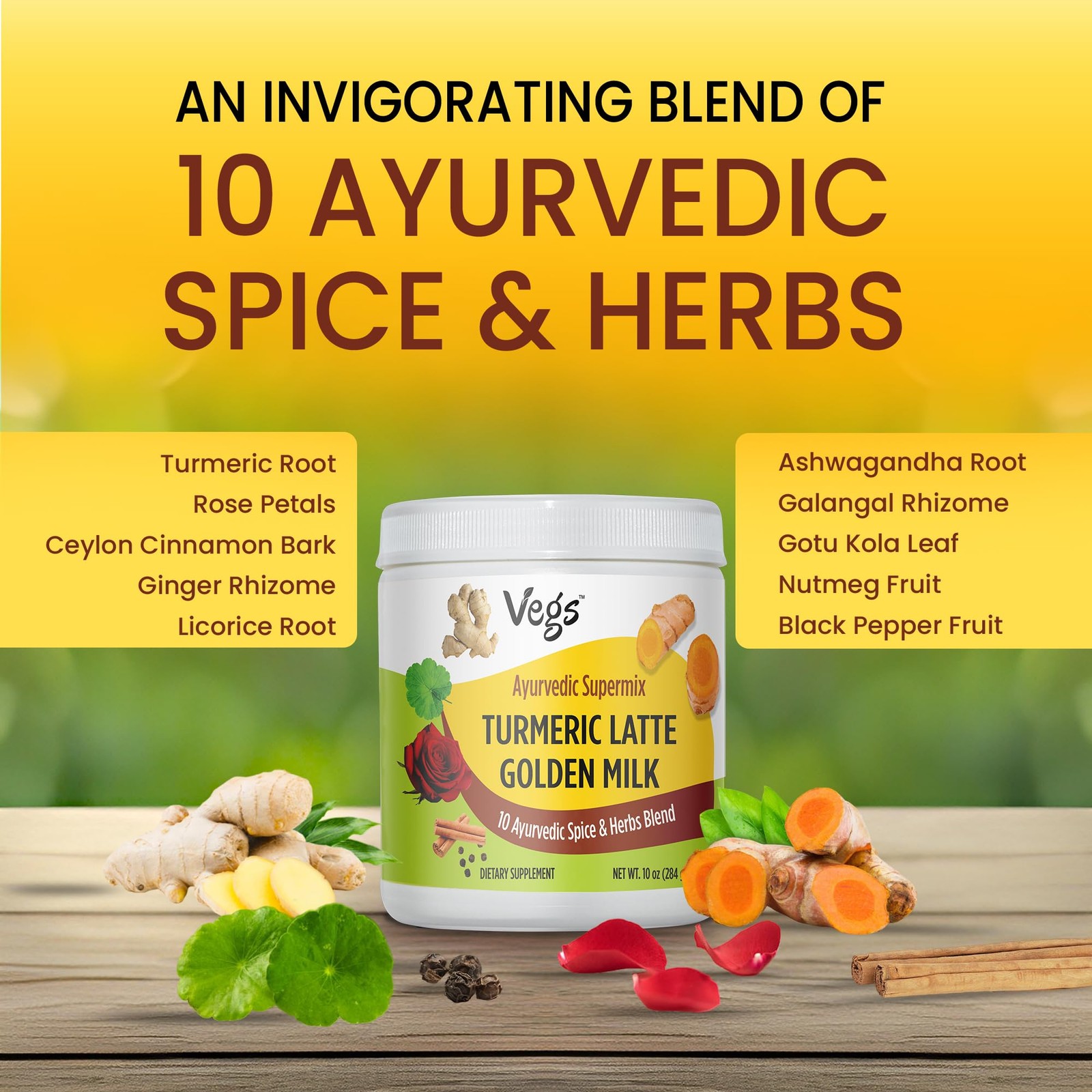 Turmeric Latte Golden Milk – Ayurvedic Super Spice Mix Golden Milk with Turme…