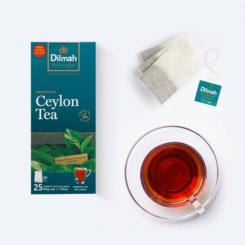 100% Natural Finest Ceylon Tea Dilmah Premium 25 Tea Bags Organic Black Tea