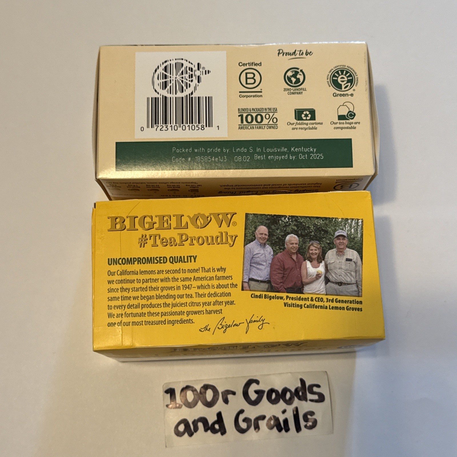 Bigelow Lemon Ginger Plus Probiotics Herbal Tea 108 Bags Lot of 2 Exp 08/2025