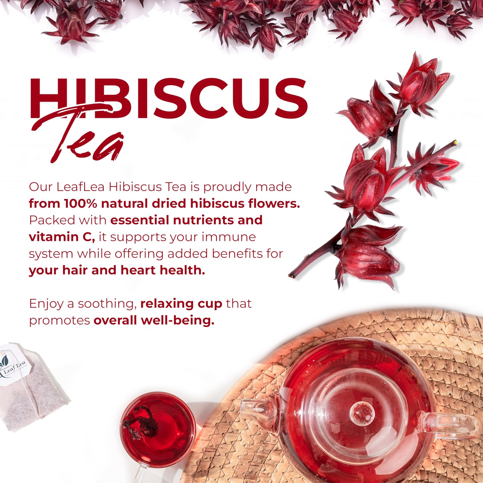 Hibiscus Tea Bags – 160 Count, Individually Wrapped, 100% Natural Hibiscus Fl…