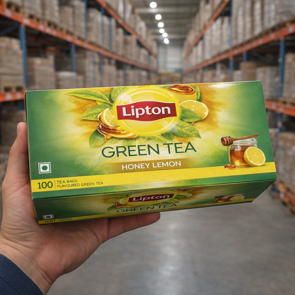Lipton Honey Lemon Green Tea 100 Bags | Natural Flavour | Zero Calories | Detox