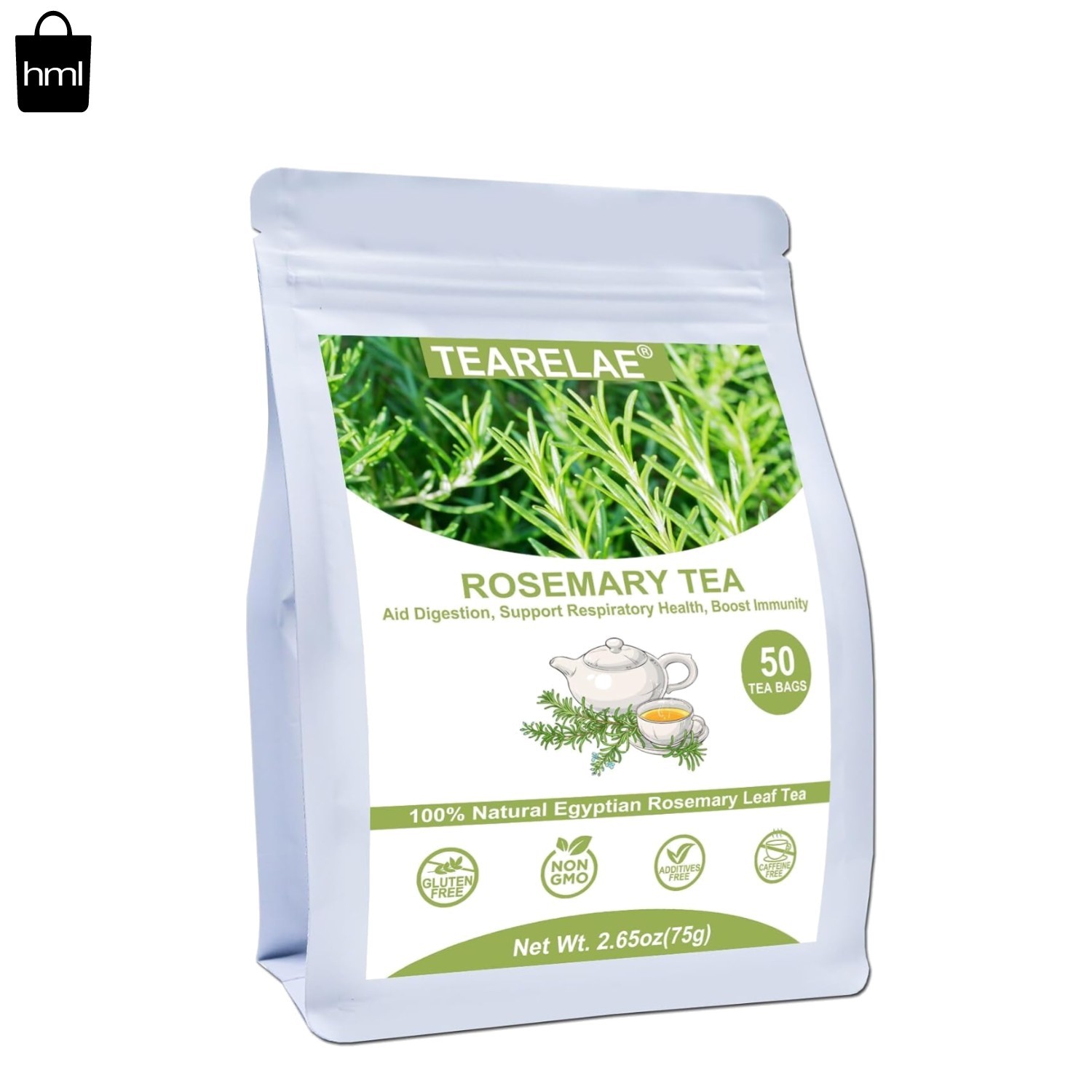 Rosemary Tea – 1.5g x 50 Count Bags – Boost Immune & Digestive Health