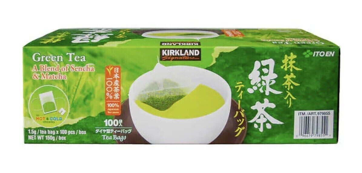 Kirkland Signature Green Tea Bags, 1.5 g, 100-count Healthy Detox beverage drink