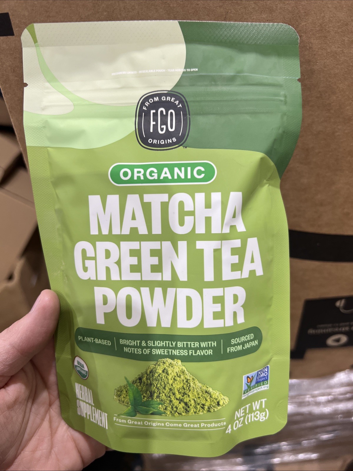 FGO Organic Matcha Green Tea Powder, Japanese Culinary 4 Oz (Pack of 1) SEALED
