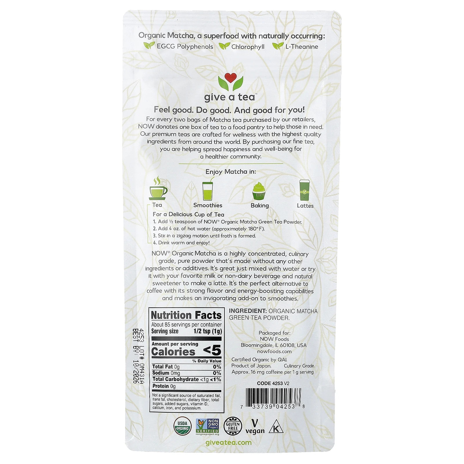 Real Tea, Organic Matcha Green Tea Powder, 3 oz (85 g)