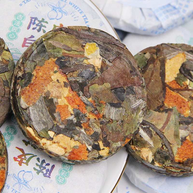 500g Dried Tangerine Peel White Tea Yunnan Old Tea Leaves Bulk Small Tea Cake