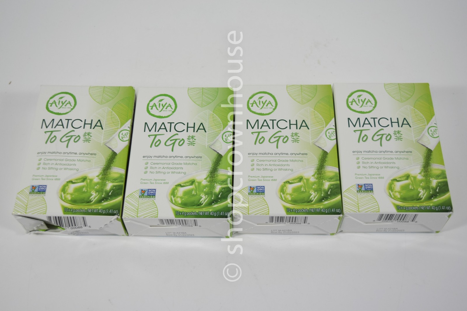 4 Aiya MATCHA TO GO Japanese Green Tea Ceremonial Grade 10ct 1.41oz 08/16/2026
