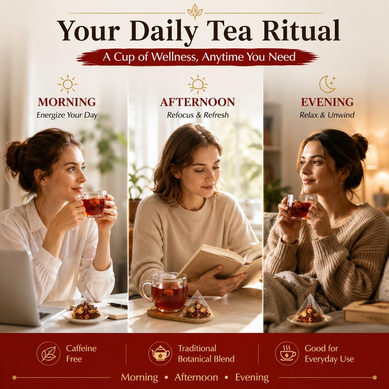 Ginseng-Infused Eight Treasure Tea Bags, Herbal Botanical Blend with Red…