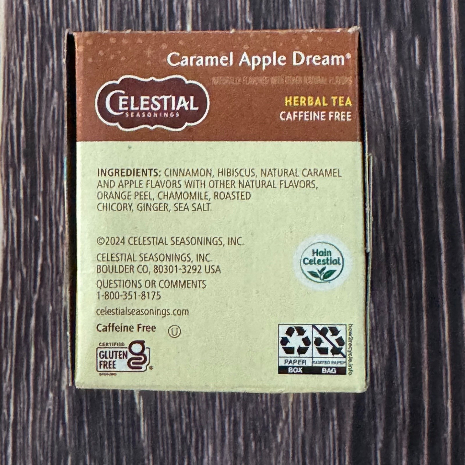 Celestial Seasoning Caramel Apple Dream Herbal Tea 18 Bags Non GMO Verified