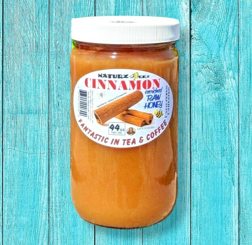 CINNAMON HONEY 44oz / 1.25kg / 2.75lb RAW HONEY & CINNAMON 100% PURE USA HONEY
