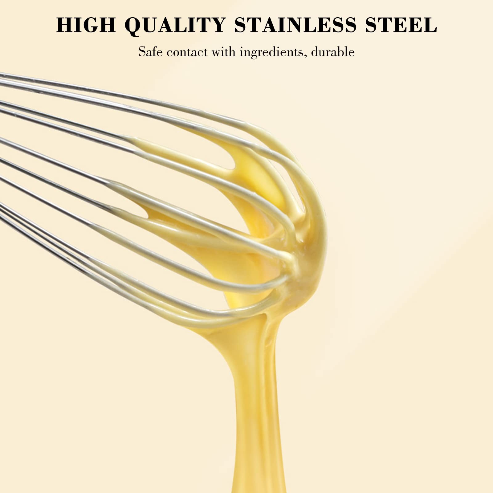 NileHome Stainless Steel Whisk Set 8″ 10″ 12″ Kitchen 3 P, Silver-8″10″12″