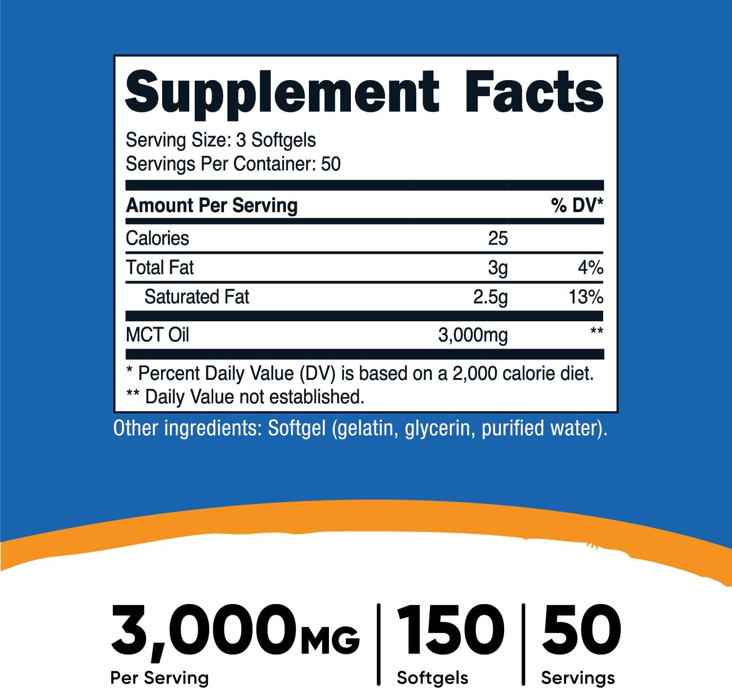 Nutricost MCT Oil Softgels 1000mg, 150 SFG (3,000mg Serv) – Great for Keto,…