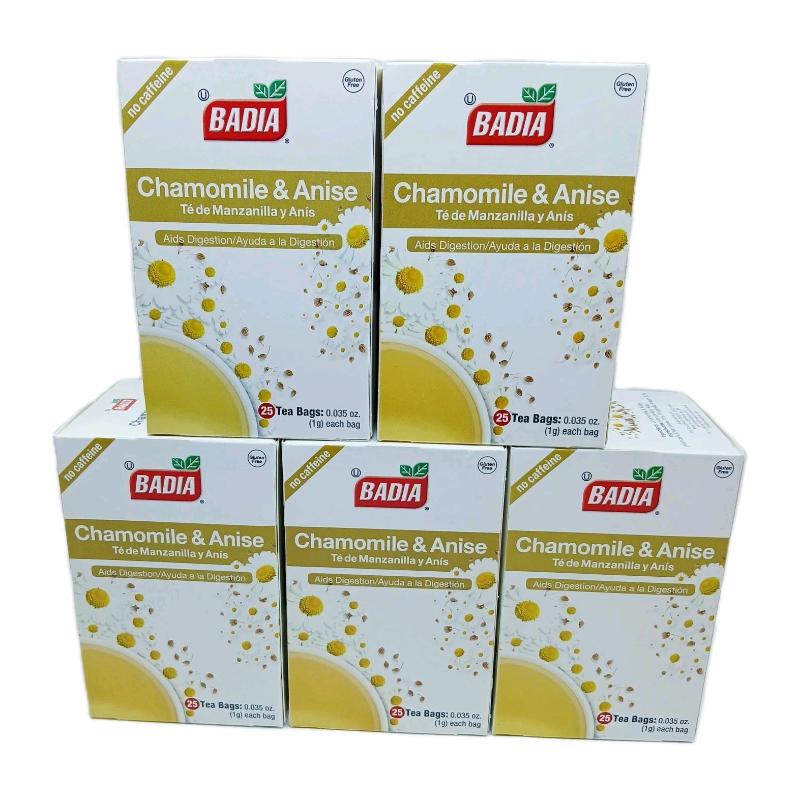 5 Badia Chamomile & Anise Tea | 25 Bags Per Box | Gluten Free Kosher 2027