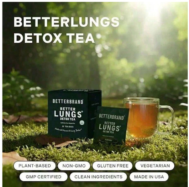 Betterbrand Better Lungs Detox Tea Caffeine Free Herbal 15 Tea Bags Mullein Leaf