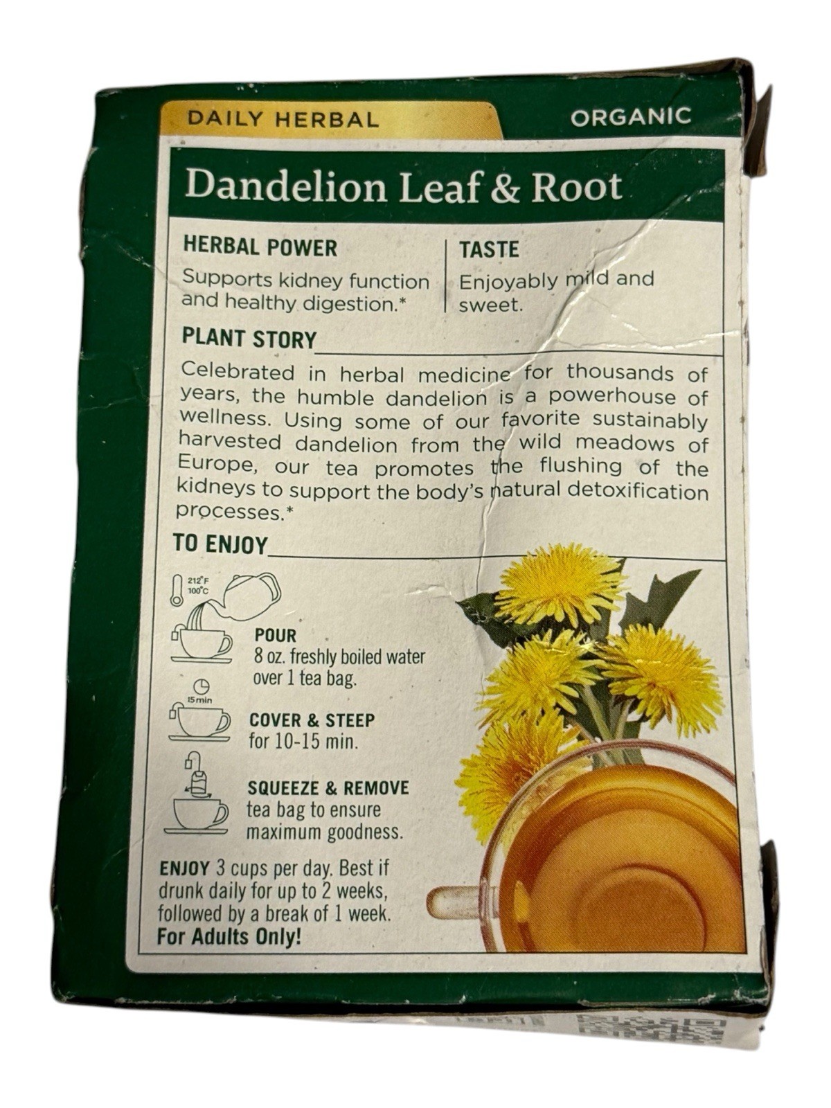 Traditional Medicinals Organic Dandelion Leaf & Root Tea – 16 Bags – Ex: 2/28