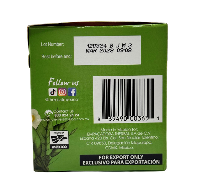 Therbal Green Tea Infusion Herbs Te Verde Te Instantaneo 20 tea bags